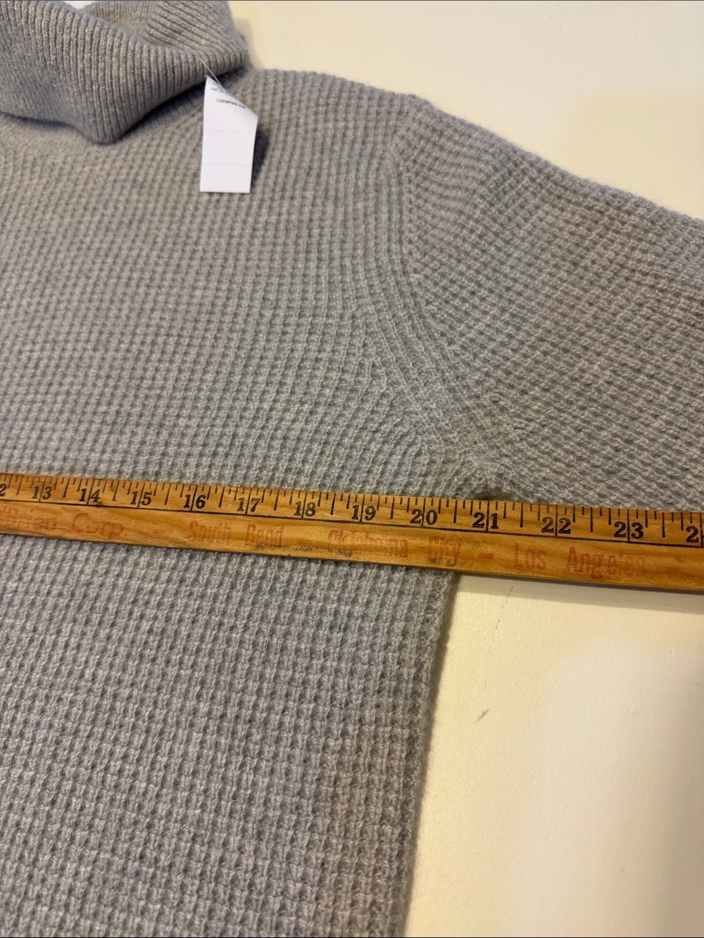 Todd Snyder Light Grey Heather Waffle Cashmere Turtleneck Sz M. New